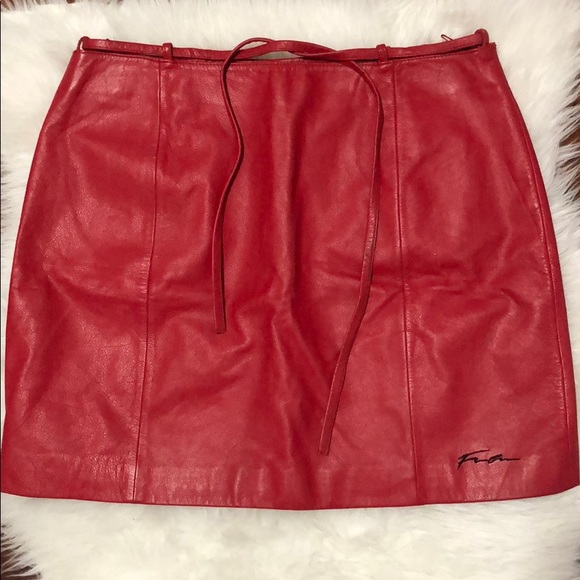 FUBU Dresses & Skirts - Leather Fubu Platinum Skirt